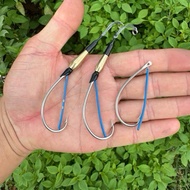 Fishing Hook C: 5cm long, 1.7cm hook, 2mm white stainless steel, with 3g vs 5g lead plate