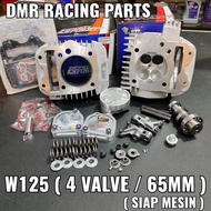 4 VALVE ( HEAD + BLOCK ) WAVE 125 BLOCK 65MM + HEAD 21MM/24MM W125 SUPER HEAD SWIPOH LEO ESPADA RED 