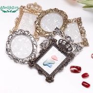 AF 1Pc Oval Square Retro Rhinestones False Nail Art Plate Tips Practice Display Photo Frame Showing 
