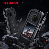 YELANGU Metal Protective Cage Case for Insta360 X3 Frame Rig with Cold Shoe Mount for Insta 360 X3 A