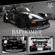 1/64 Demon Bafant RWB 964 Black alloy die cast static display model, adult collection model, childre