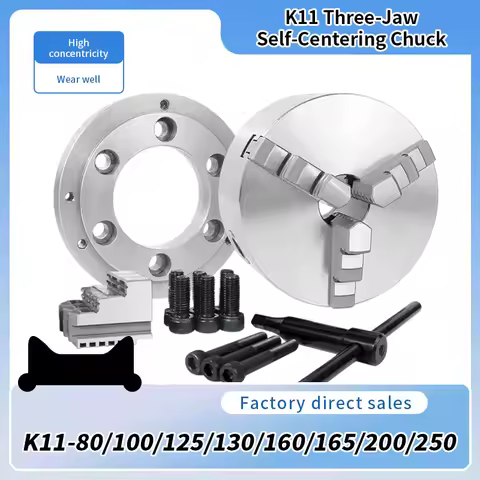 K11 K01 K02 3 Jaws Manual Lathe Chuck Set,K11-80/100/125/130 Sanou Self-Centering Universal Chuck fo