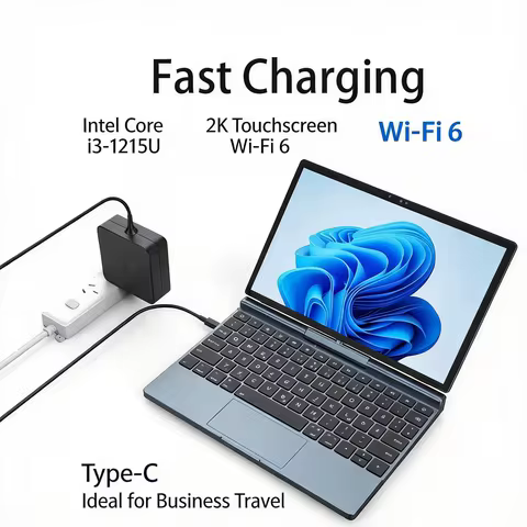 Intel Core i3-1215U 10.1-inch 2-in-1 Laptop with 2K Touchscreen, Dual-Band WiFi 6 Full-Featured Type