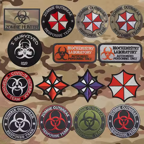 Hunter Zombie Outbreak Response Team Military Tactical Embroidery Patches Emblem Badges Applique Pat