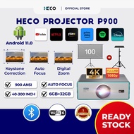 Heco P900 Smart Projector｜900 ANSI | 7600 Lumens | Native 1080P | 4K Decoding | Auto Focus+Obstacle 