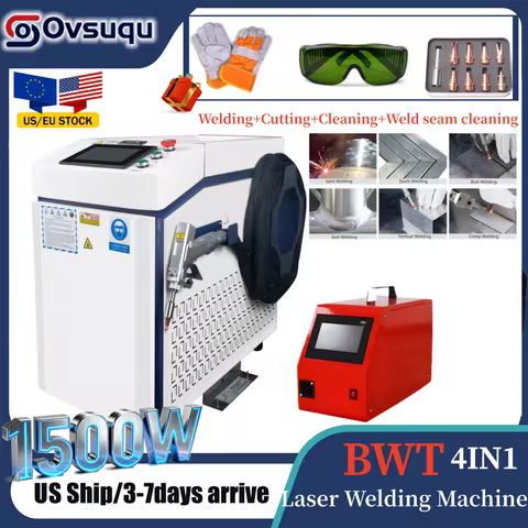 New BWT 1500W 220V 4IN1 Laser Welding Machine& TY Chiller Metal Welding Cutting Cleaning 10M Cable L