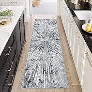 Lahome Manon Grey Hallway Runner Rug 2.5x8, Non Slip Rug Runners for Hallway, Low Pile Modern Kitche