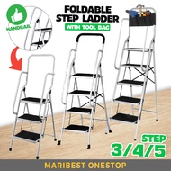 3/4/5 Step Foldable Step Ladder With Handle Tangga Lipat Heavy Duty Folding Ladder Household Non Slip Platform Ladder 梯子