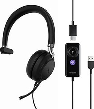 Yealink USB Headset UH38, Wired Softphone Headset Teams Certified with Microphone,in Line Controls Built in Bluetooth, Connect to PC/Laptop/Mac/Tablet/Cell Phone (Single Ear (Mono), USB-A)