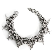 [beartwoqz] Punk Grunge Ro Rivet Bracelet Cool Niche Bracelet Goth Charm Jewelry Hip Hop Accessories