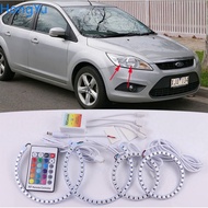 for ford focus MK 2 2004 - 2011 Accessories Latest Headlight Multi-color RGB LED Angel Eyes Halo Rin