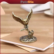 PETSOLA Brass Owl Statue Craft Tea Pet Artware Desktop Ornament Wealth Decor