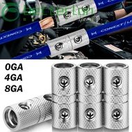 BETTER-LONTIME Car Speaker Wire Terminal, 0GA 4GA 8GA Silver Car Audio Connector, Brass Wire Reducer