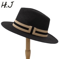 6 Color Summer Women Men Straw Sun Hat With Wide Brim Panama Hat For Beach Fedora Jazz Hat Size 56-58CM A0154-XSJ