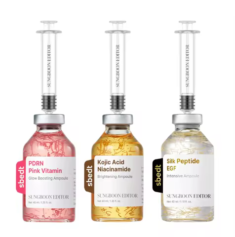 40ml PDRN Pink Vitamin Glow Boosting Ampoule Sungboon Editor Essence Set Kojic Acid NiacinAmide 24K 