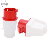 OKHALLO 1 Set Power Plug, 3 Phase 380V-415V Industrial Plug Connector, Manufacturing Plant IP44 Wate