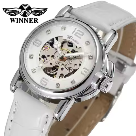 Fashion Winner Top Brand Women's Fashionable And Casual Small Fully Automatic Mechanical Skeleton Le