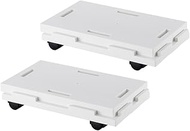SankoPlastic 075710 Flat Trolley, Connectable, Rakugoro, 18 White, Set of 2, with Casters, Made in J