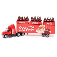 Coca-Cola รุ่นซานต้าสำหรับโมเดลการขนส่งที่ระลึกรถบรรทุกตู้คอนเทนเนอร์รถบรรทุกรุ่นโค้ก3ตะกร้า