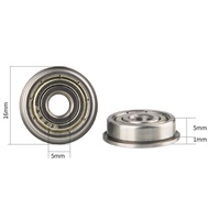 4Pcs F625ZZ Flange Bearing 5x16x5 mm Deep Groove Ball Bearing F625 Z ZZ Bearing steel