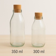 / 6 ( SIX) PCS (300ML) WOODEN CAP BOTTLE GLASS SOUVENIR BOTTLE GLASS GIFT BOTTLE/ GLASS DECORATION B