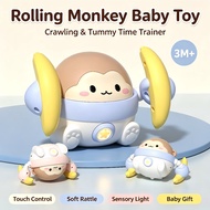 Baby crawling toy, electric rolling monkey, 6-12-month-old infants learn to crawl and lift their hea