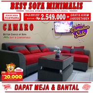 SOFA Minimalis (CAMARO) Model L Putus - Kursi Ruang Tamu Keluarga Modern NESYA - Busa Bantal Empuk d