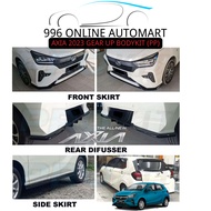 AXIA 2023 BARU NEW BODYKIT GEAR UP / SKIRTING AXIA BARU (PP MATERIAL) GLOSSY BLACK COLOR, AXIA 2023 