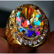 BATU PERMATA batu cincin kalimaya pelangi multy colors bisa bayar ditempat