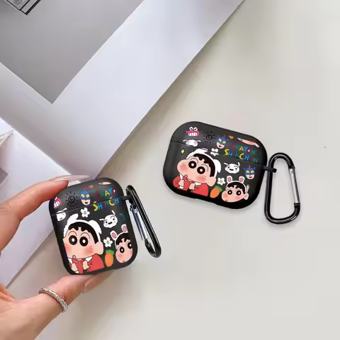 Case For Airpods 1 3 4 Pro Pro3 2 Pro2 Earphone Cases Cover Cartoon Crayon Shin-Chan