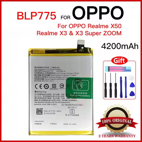 Genuine BLP775 For OPPO Realme X3 Realme X50 X3 Super ZOOM BLP775 Mobile Phone Battery + Free Tools