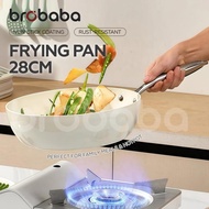 BROBABA Cobblestone White Non-Stick Pan - Kuali 28cm Tanpa Melekat, Universal untuk Semua Dapur | Pe