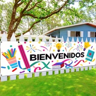 1pc (17*78 Inch/45*200 Cm), Polyester Material, Spanish Back-To-School Yard Banner - 2D Hanging Bann