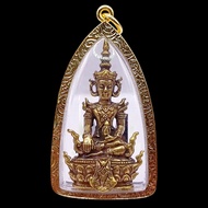K630 พระสมเด็จ มหาจักรพรรดิ์ หลวงปู่ดู่ วัดสะแก อยุธยา เนื้อโลหะ กรอบทองไมครอน 5.5x3 cm. พร้อมส่ง