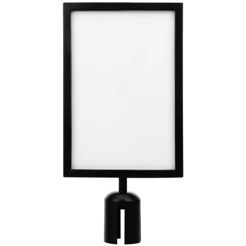 Isolation Column Card Insert Stanchion Sign Holder A4 Black Vertical Poster Display Metal Queue Barr