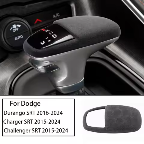 Suede Leather Shift Knob Cover For Dodge Durango SRT, Charger SRT, and Challenger SRT 2016 2017 2018
