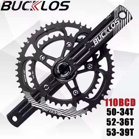 BUCKLOS Road Bike Chainring 110bcd Double Ring Round Chainring 53-39T 52-36T 50-34T Bicycle Chainwhe