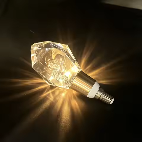 3 Color Dimmable Diamond Luxury Acrylic Crystal LED Bulb E27 E14, Minimalist Creative Decor LED Lamp