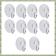 (C Z G L) 10  Transparent Suction Cup Suction Cup Hook Clothes Jacket Metal Hook