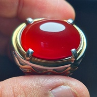 Red rafflesia agate ring