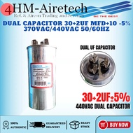 4HM 30+2μF MFD+10 -5% 370VAC/440VAC 50/60Hz DUAL CAPACITOR BLUE BOX