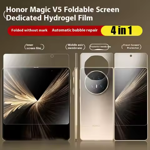 4 in1 Internal Inner Outer Hinge Sticker Screen Protector for Honor Magic V5 Matte Hydrogel Soft TPU