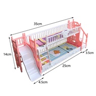 Barbie doll accessories, European style princess bed, double decker double bed, bedro芭比娃娃配件欧式公主床上下铺双层双人床卧室家具女孩过家家玩具11.20