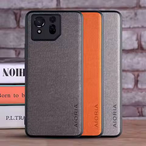 Luxury Textile Leather Case for Asus ROG Phone 8 TPU with Hard PC 3in1 material protection Asus ROG