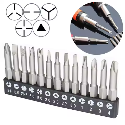 4-13pcs Special-Shaped Screwdriver Set 50mm U-Shaped Y-Type Triangle Inner Cross Three Points Screwd