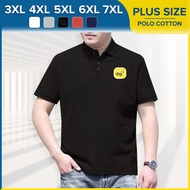 DIGI Baju Polo Cotton Print OVERSIZED PLUS SIZE 3XL-7XL Collar Kolar T Shirt Mens Unisex Casual T-Sh