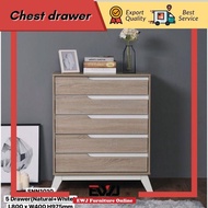Ready Stock🔥 EWJ 1010/5 Drawer/Natural+White & Black+White/5 Laci Almari