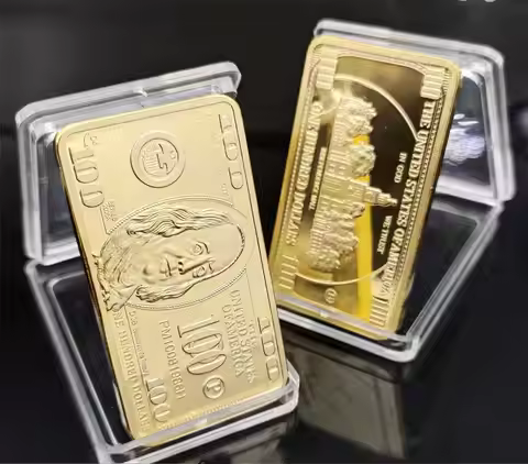 USD 100 Dollar Bullion 24k Gold Bar American Metal Coin Golden Bars Collectible Gifts