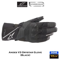 Alpinestars Andes V3 Drystar Black Waterproof Motorcycle Gloves 100% Original From Authorized Dealer