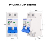 TAXNELE AC MCB 400V DC MCB 1000V 1P 2P SOLAR Circuit breaker 16A 20A 32A 50A 63A Overload Short Circ